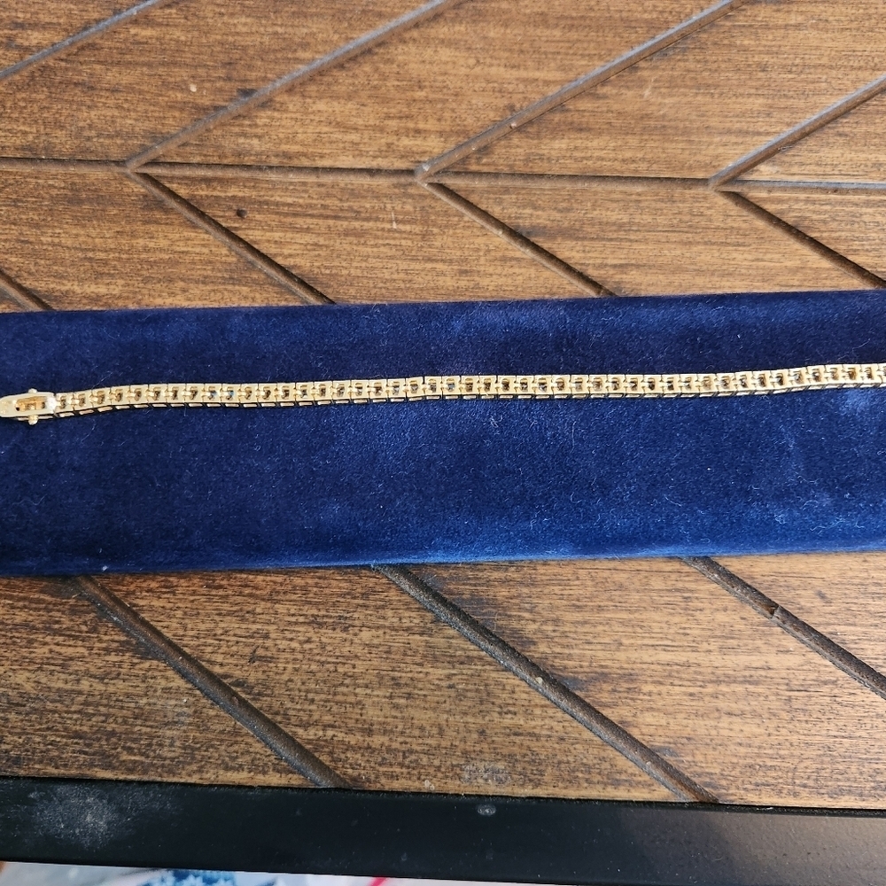 Pink Zirconia Silver Tennis Bracelet - Picture 6 of 7